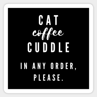 Cat, Coffee, Cuddles Sticker